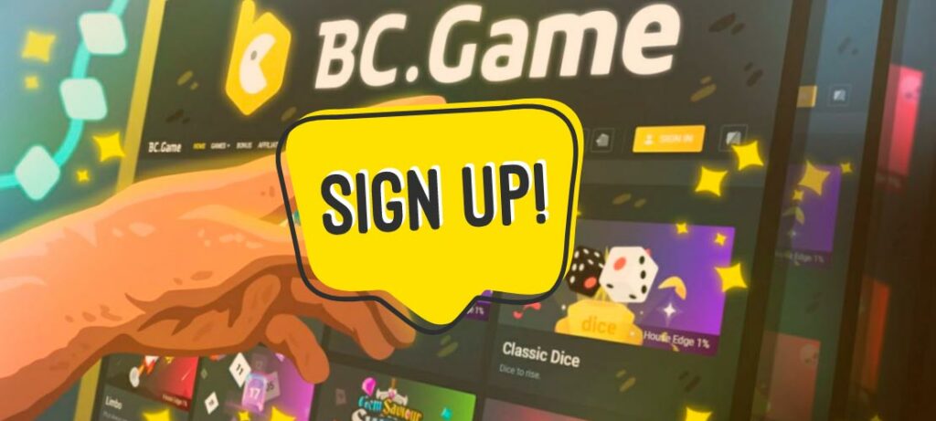 The signup process for BC.game